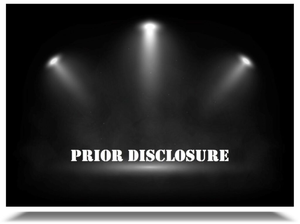 Prior Disclosure